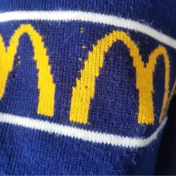Vintage RARE 1980s McDonald’s Golden Arches Crew Neck Knit Sweater Club II LARGE - Picture 4 of 6